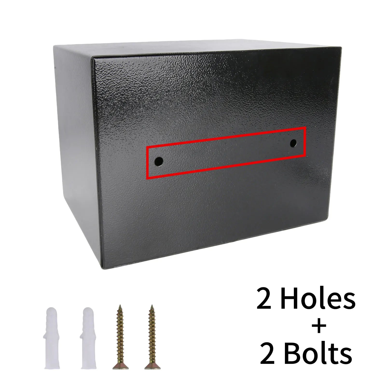 Ultra‑Strong Iron Steel Key Operated Security Safe Box, High‑Security Double Bitted Key Lock Super Hard Quality Cash Box with 3 Emergency Keys & 2 Expansion Bolts, Ideal Secure Storage Solution for Money Documents Jewelry