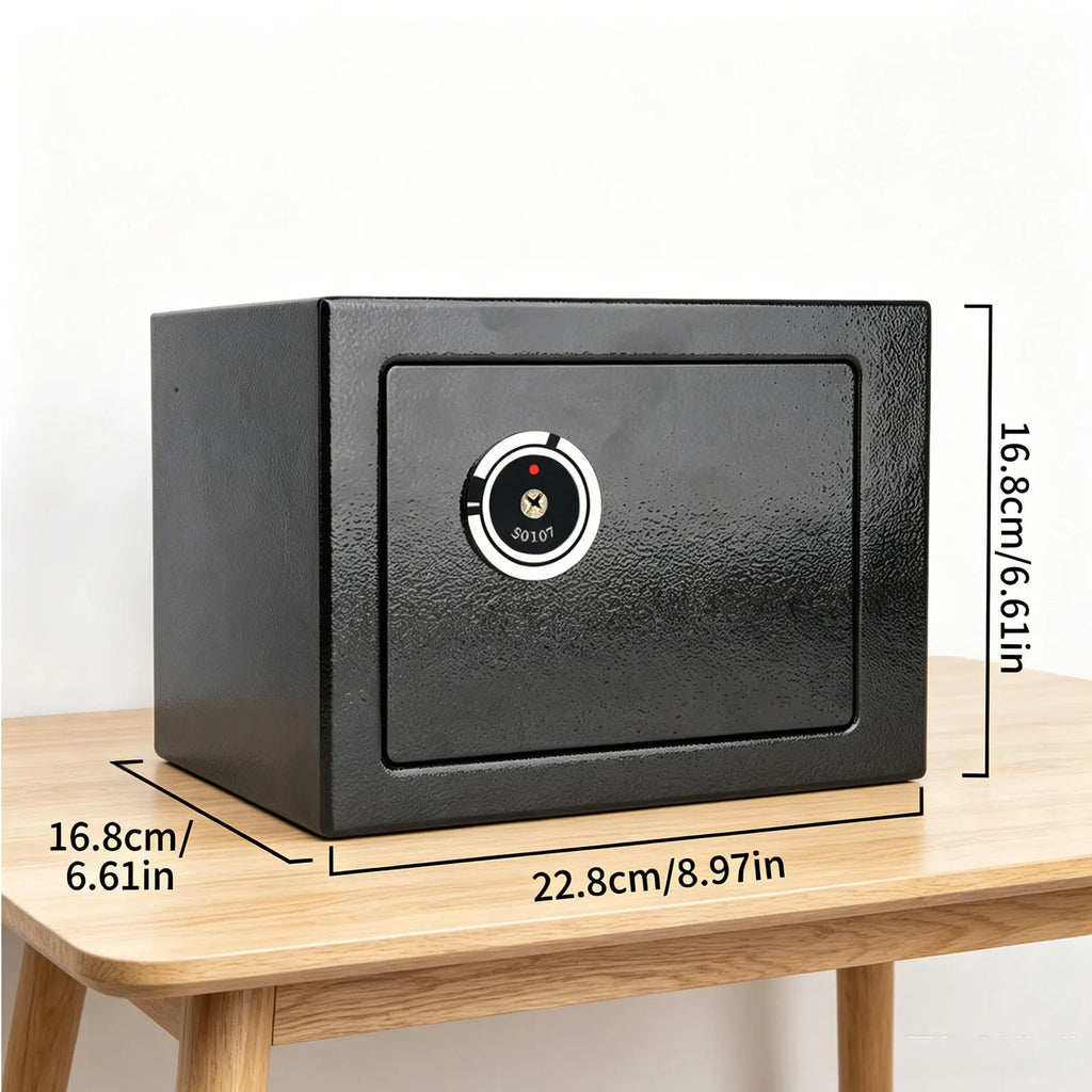 Ultra‑Strong Iron Steel Key Operated Security Safe Box, High‑Security Double Bitted Key Lock Super Hard Quality Cash Box with 3 Emergency Keys & 2 Expansion Bolts, Ideal Secure Storage Solution for Money Documents Jewelry