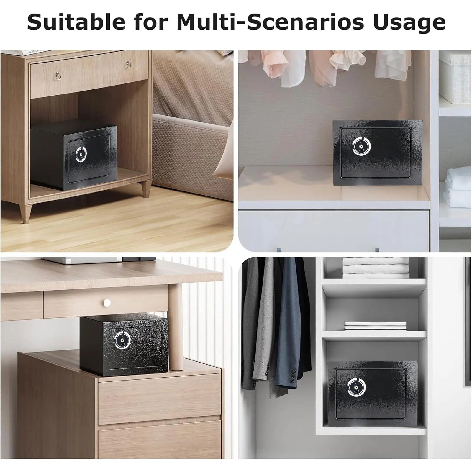 Ultra‑Strong Iron Steel Key Operated Security Safe Box, High‑Security Double Bitted Key Lock Super Hard Quality Cash Box with 3 Emergency Keys & 2 Expansion Bolts, Ideal Secure Storage Solution for Money Documents Jewelry