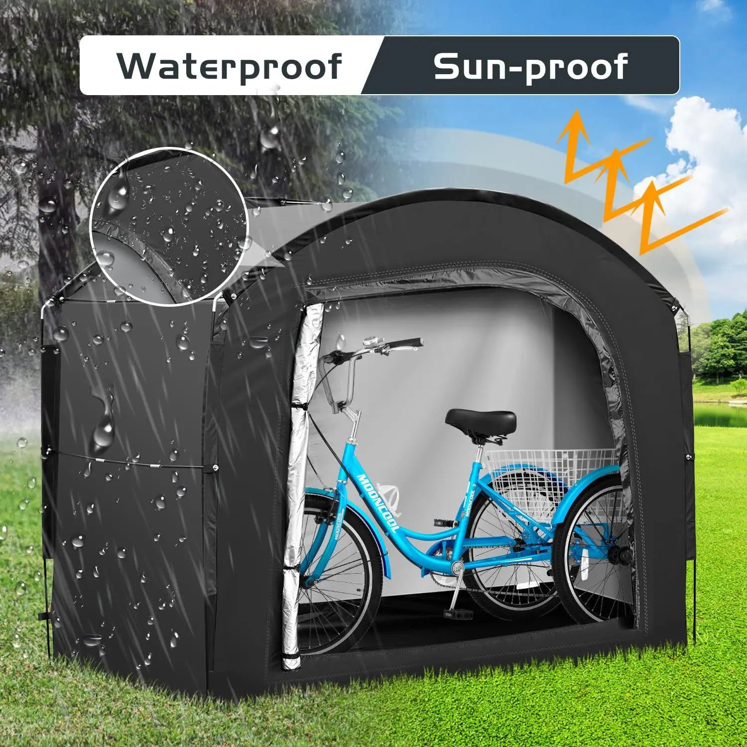 Large Portable Bicycle Tent New Outdoor Waterproof Sun Protection Dustproof Storage Tent for Bicycles Bike Motorcycle Motorbike