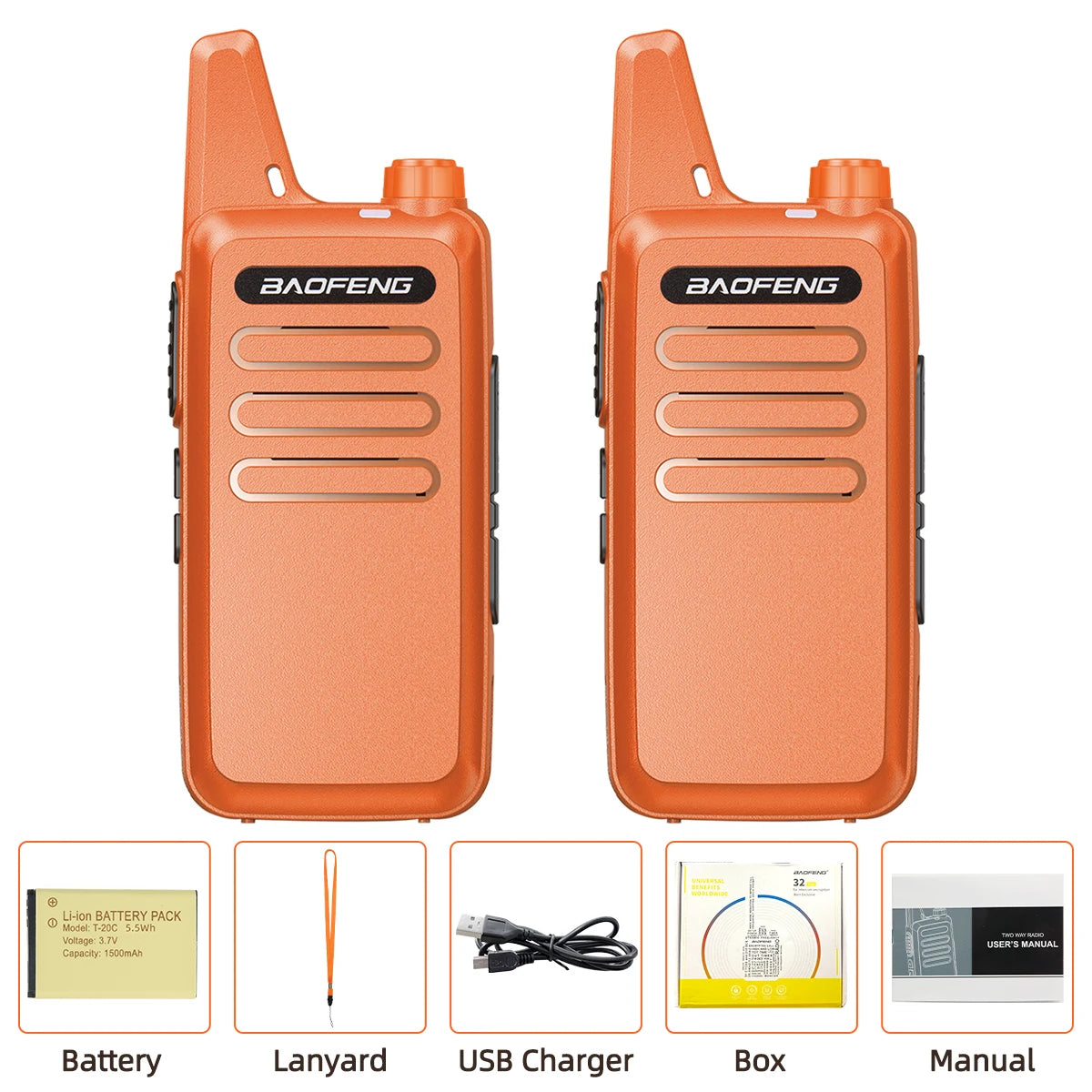 2PCS Baofeng BF-T20D GMSK Digital Walkie Talkie Noice Reduction Radio Encrypted Call Portable USB Charger VOX For Travel