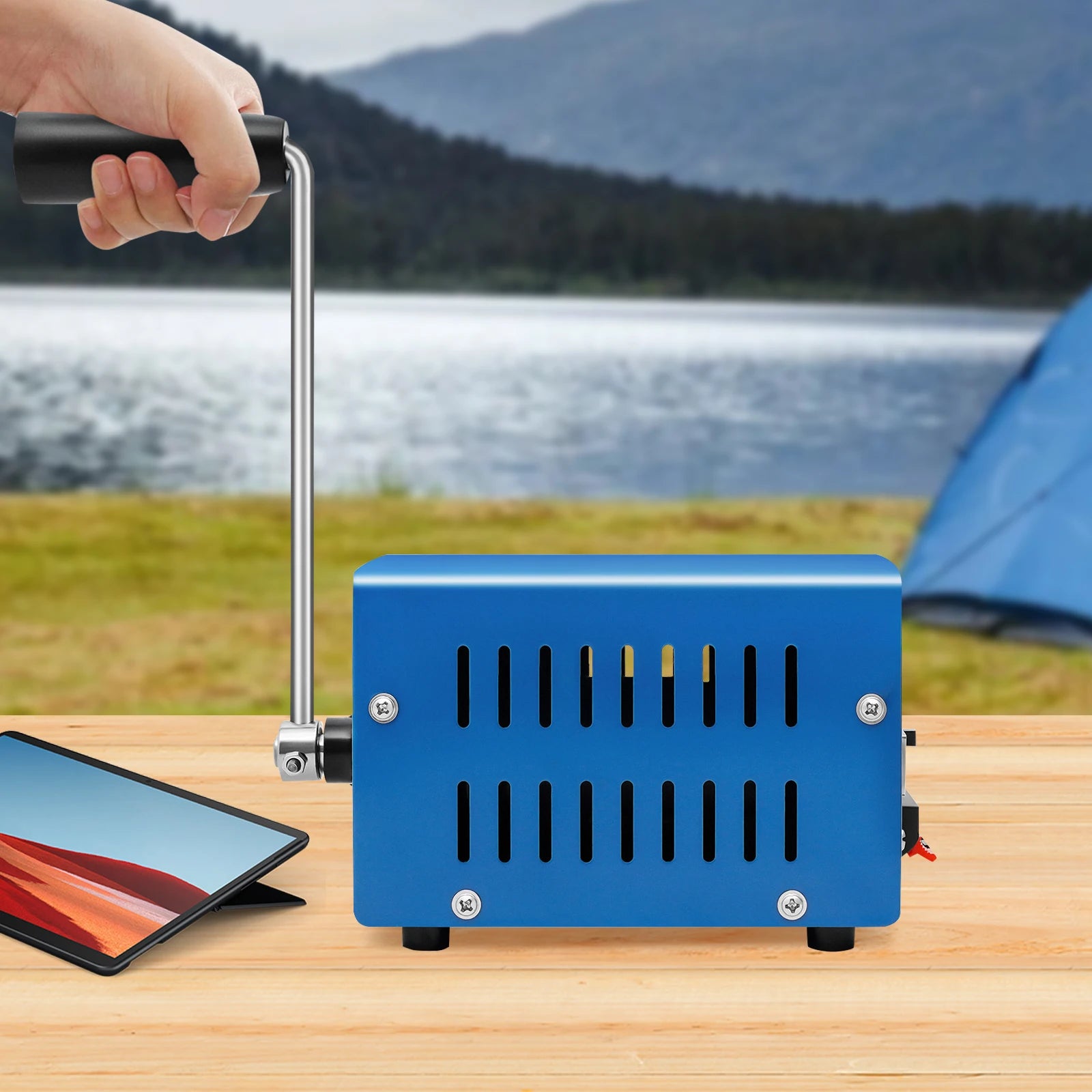 20W Manual Hand Crank Generator Portable Emergency USB Charging Generator F20 for Travel Camping