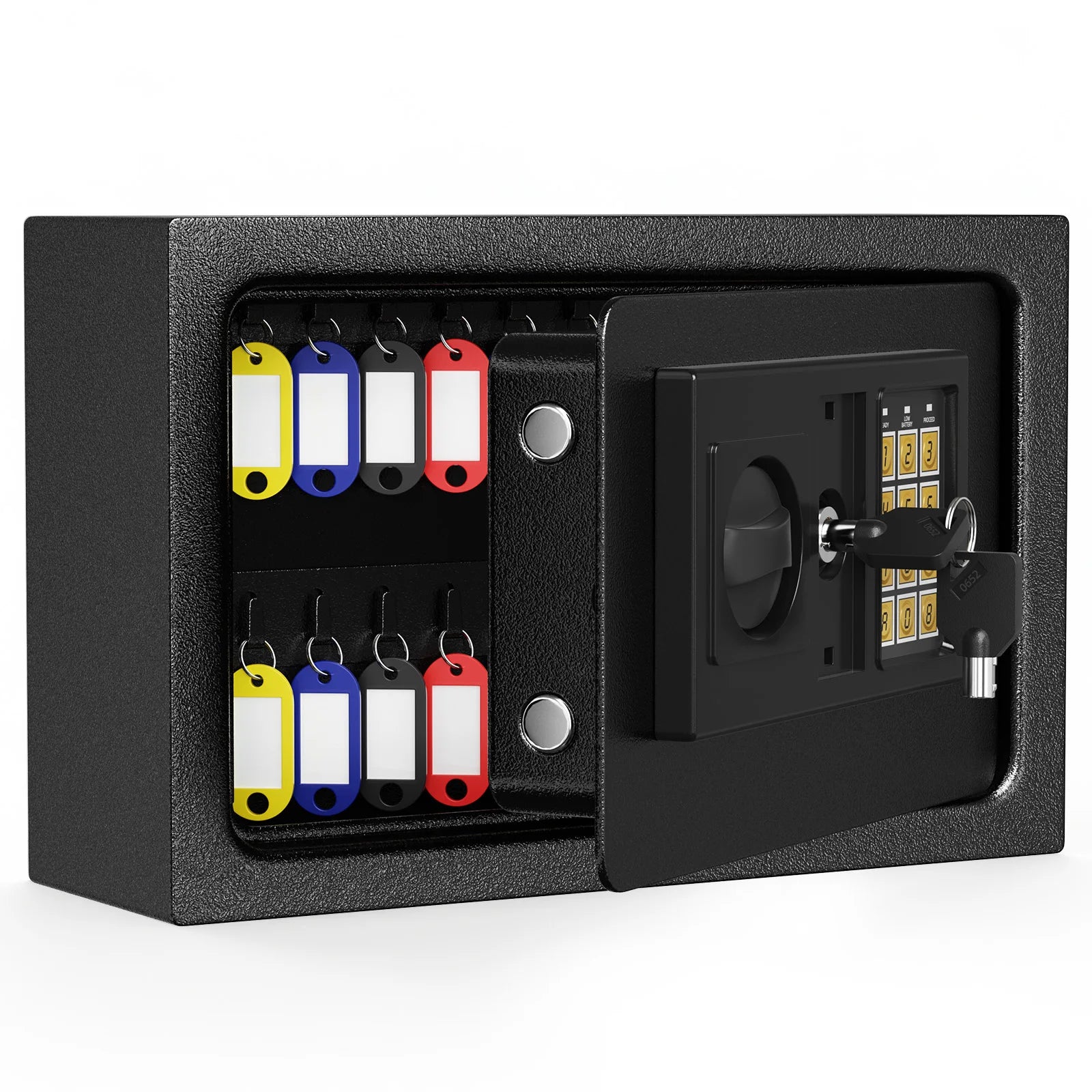 30 Key Digital Key Cabinet, Electronic Steel Lock Box with Key Tags for Home, Hotels & Business Key Organization