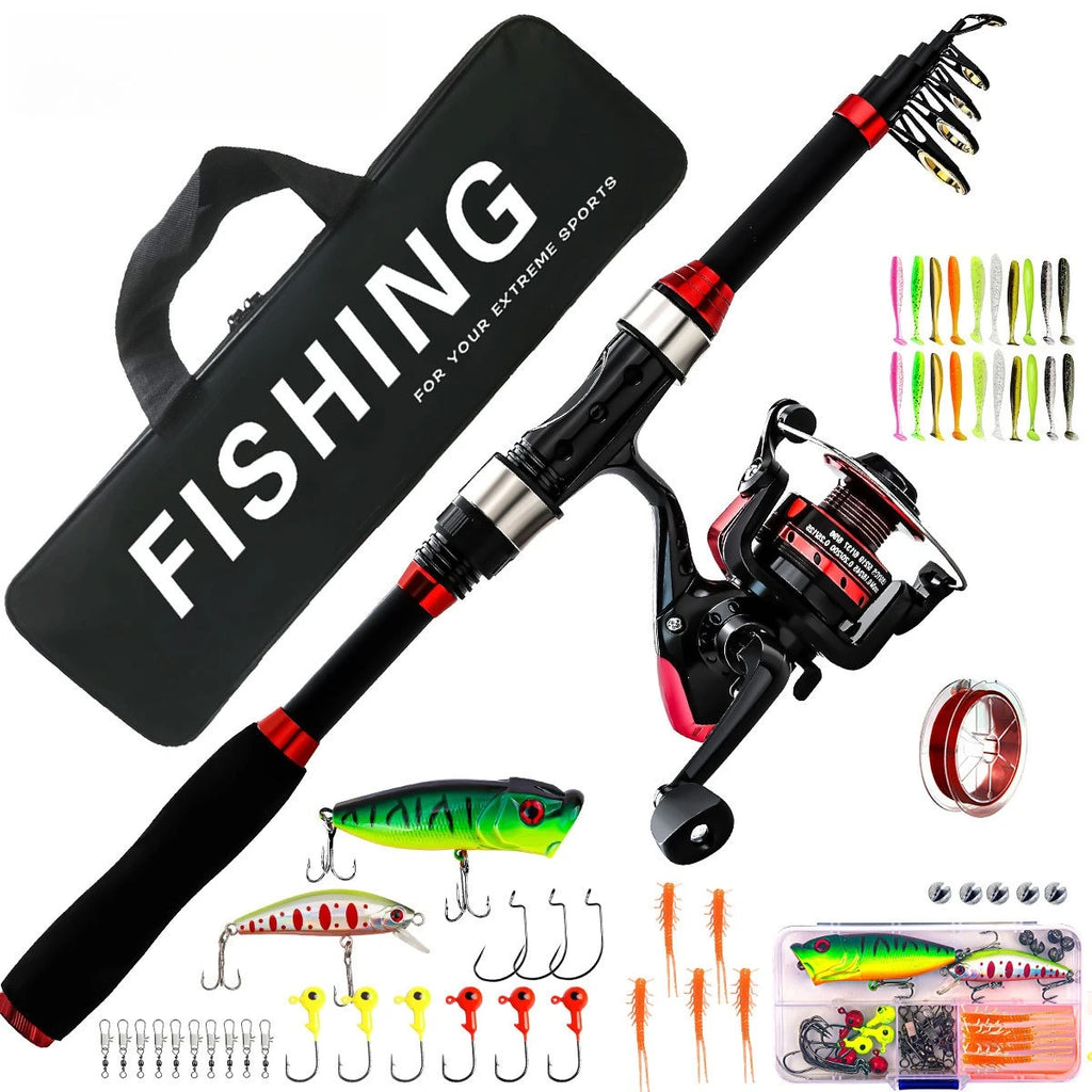 Luya sea rod set, far investment spinning wheel fishing gear bag combination full set of carbon rod ultra-light and super