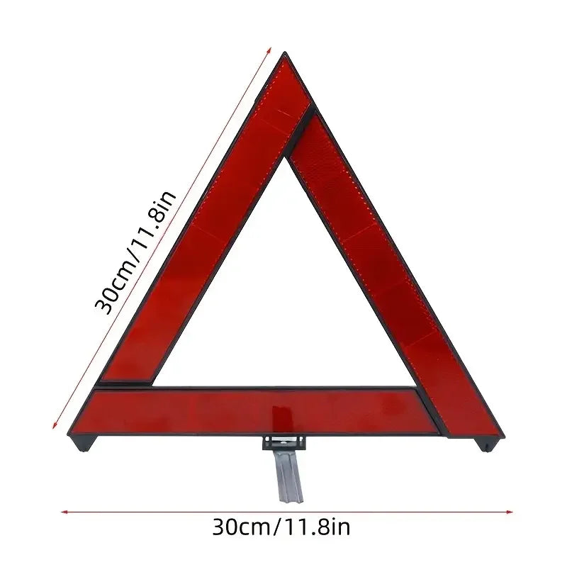 Car Emergency Breakdown Warning Triangle Red Reflective Road Safety Hazard Car Tripod Portable Foldable Stop Sign Reflector