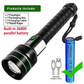 Super Long Range LED Flashlight USB Rechargeable Handheld Tactical Torch High Power Zoomable Work Light for Camping Hunting Use