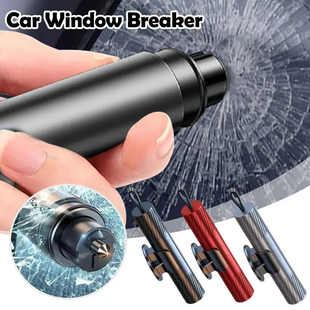 2026 Car Safety Hammer Emergency Glass Breaker Seat Belt Cutter High Hardness Tungsten Steel 2 in 1 Rescue Tool Auto Accessories