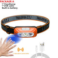 Strong Light Headlamp Portable LED Sensor Headlamp USB Rechargeable Head Flashlight Outdoor Camping Fishing Emergency Lantern