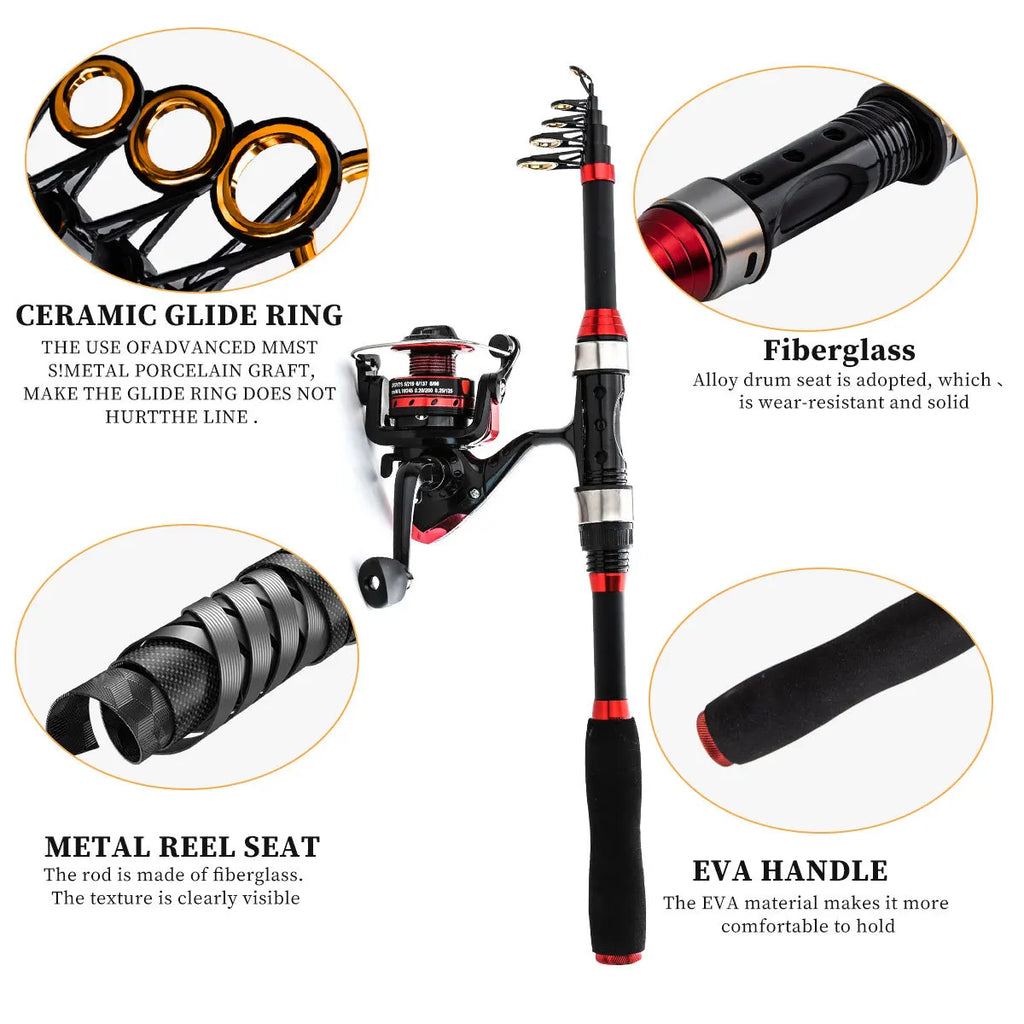 Luya sea rod set, far investment spinning wheel fishing gear bag combination full set of carbon rod ultra-light and super
