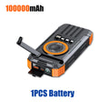 100000mAh Waterproof Flashlight Outdoor Solar Power Bank Hand Crank Battery Charger Powerbank for iPhone Xiaomi Samsung