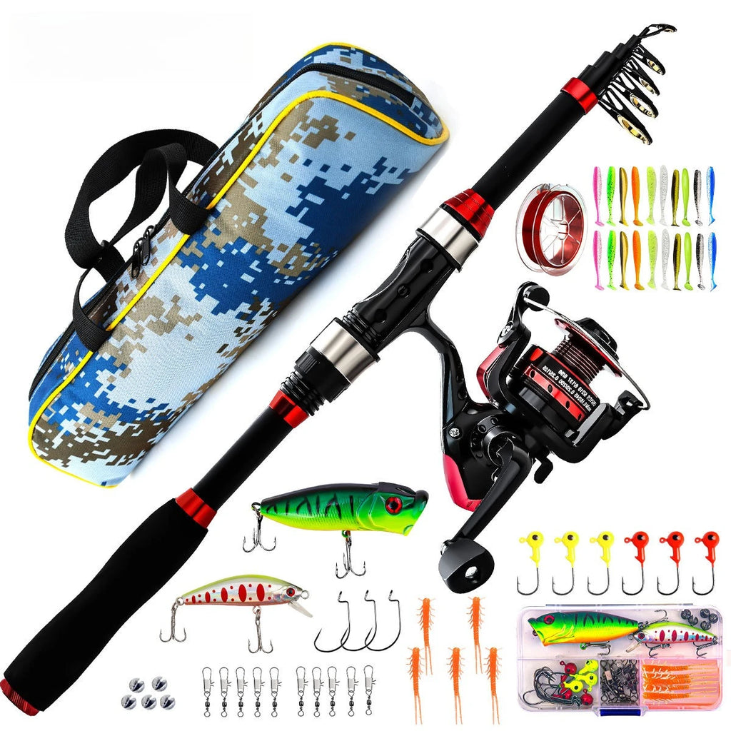 Luya sea rod set, far investment spinning wheel fishing gear bag combination full set of carbon rod ultra-light and super
