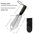 Folding Shovel Multi-Tool with Sawtooth & Pickaxe – Portable Short & Long Handle Carbon Steel Spade for Camping Survival Gardeni
