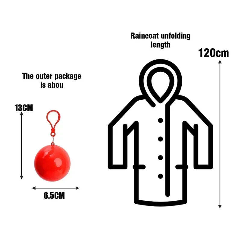 Emergency Rain Poncho Disposable Waterproof - Portable Compact Reusable Raincoat for Adults, Outdoor Travel, Hiking, Festival
