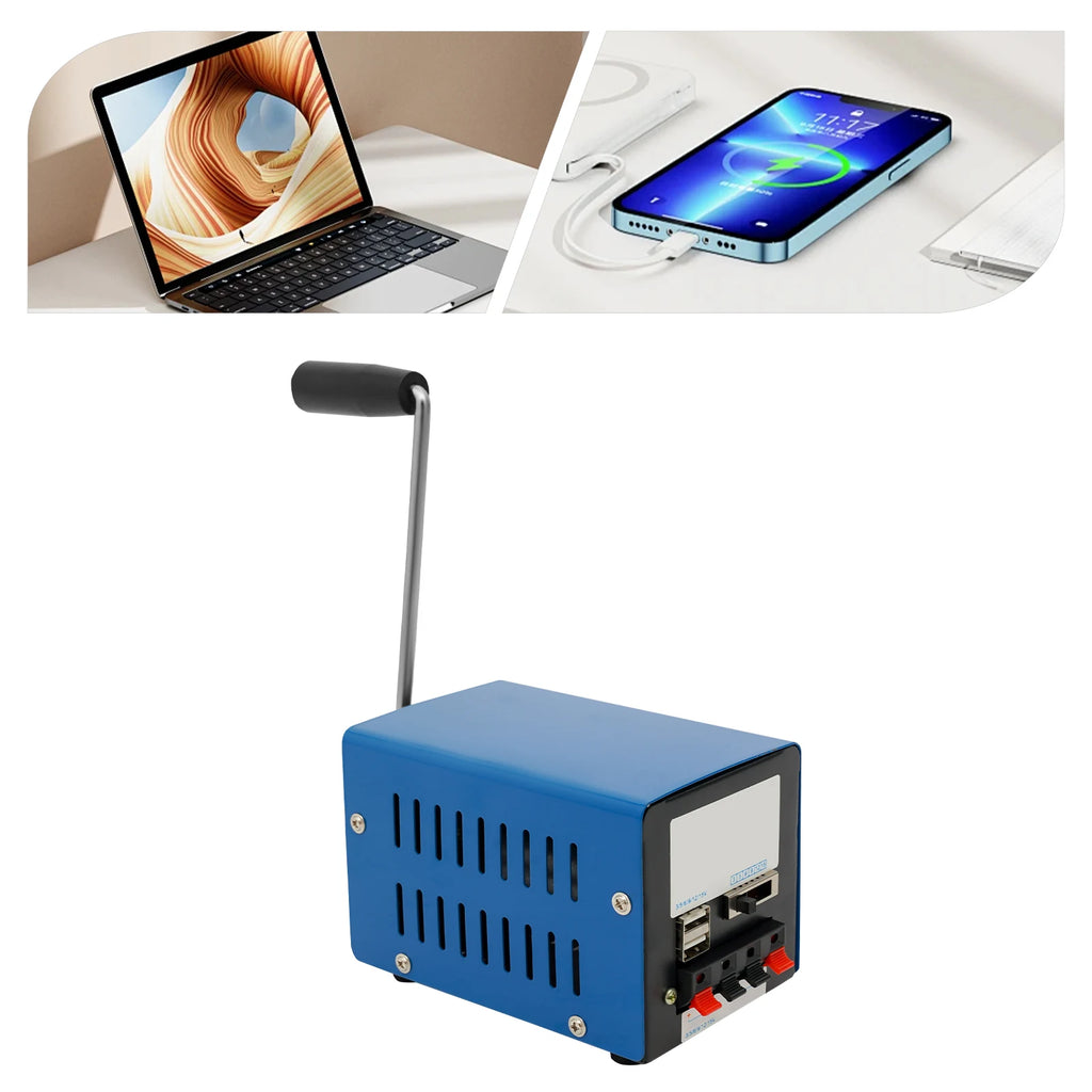 20W Manual Hand Crank Generator Portable Emergency USB Charging Generator F20 for Travel Camping