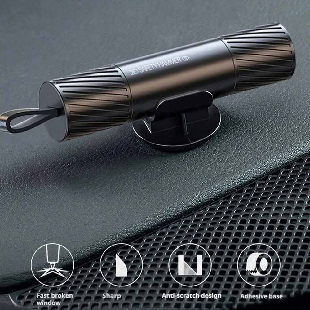 2026 Car Safety Hammer Emergency Glass Breaker Seat Belt Cutter High Hardness Tungsten Steel 2 in 1 Rescue Tool Auto Accessories