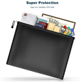 Fireproof Waterproof Money Bag with Pockets Flame Resistant Document File Pouch Cash Bank Deposit Safe Storage Zipper Closure
