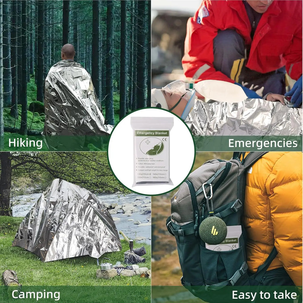 5-30Pc Outdoor Emergency Gold-Sliver Survival Blanket Waterproof First Aid Rescue Curtain Foil Thermal Military Blanket130X210Cm