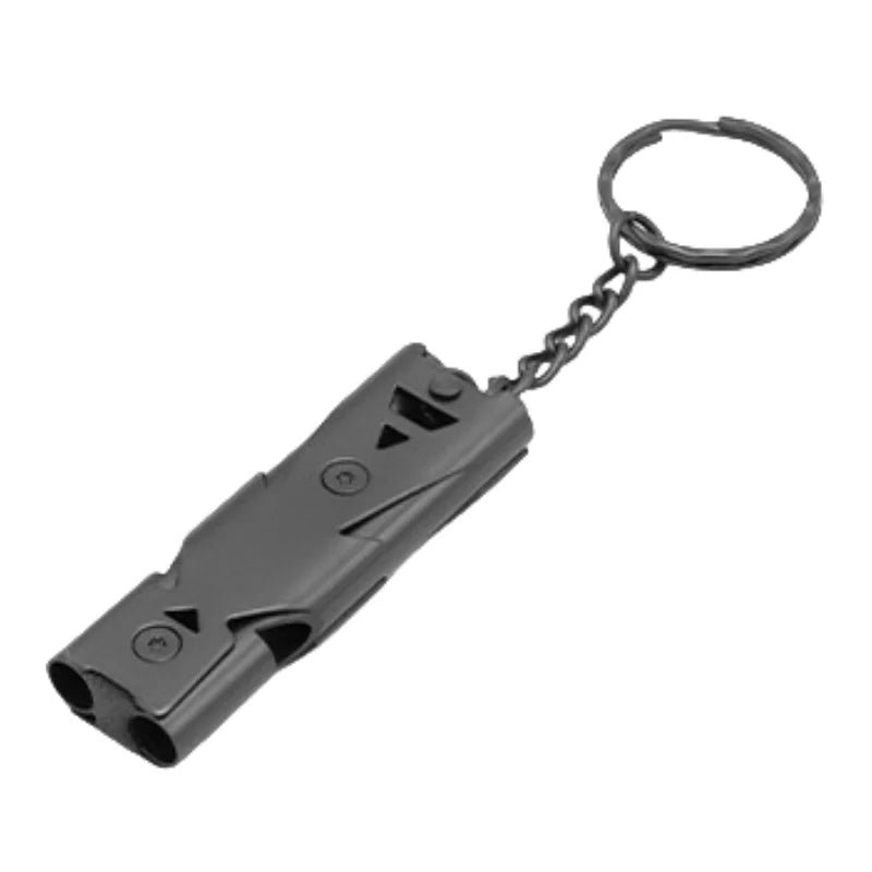 Double Tube Explosive Whistle Outdoor Distress Whistle Stainless Steel High-frequency Earthquake Rescue Whistle Survival Whistle