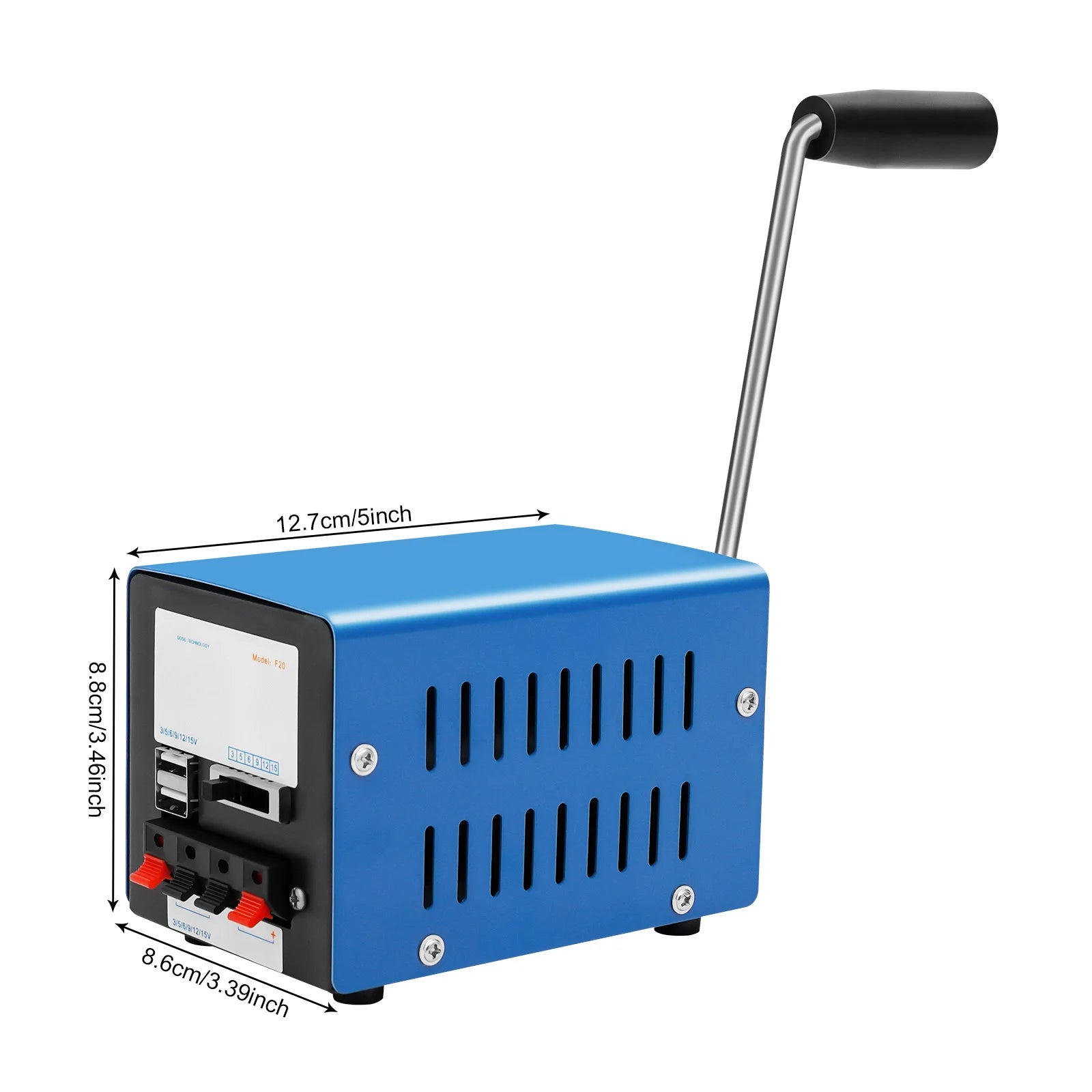 20W Manual Hand Crank Generator Portable Emergency USB Charging Generator F20 for Travel Camping